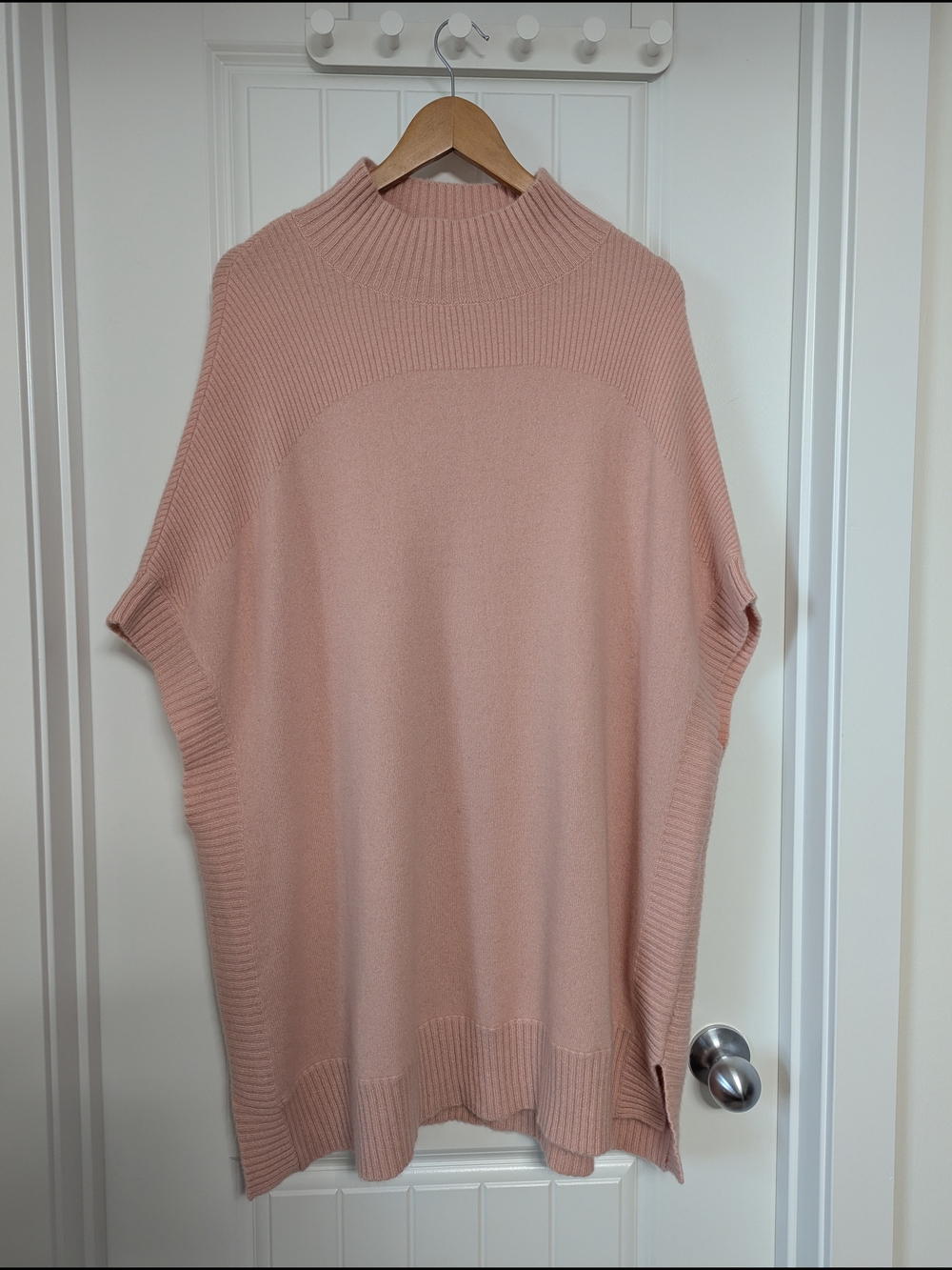 100% Cashmere Peach Mock Neck Dress  Size XL